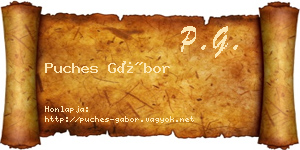 Puches Gábor névjegykártya